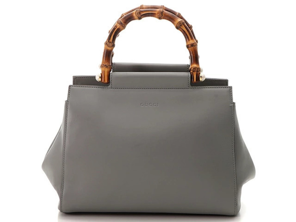 Gucci bag Bamboo gray calfskin handbag